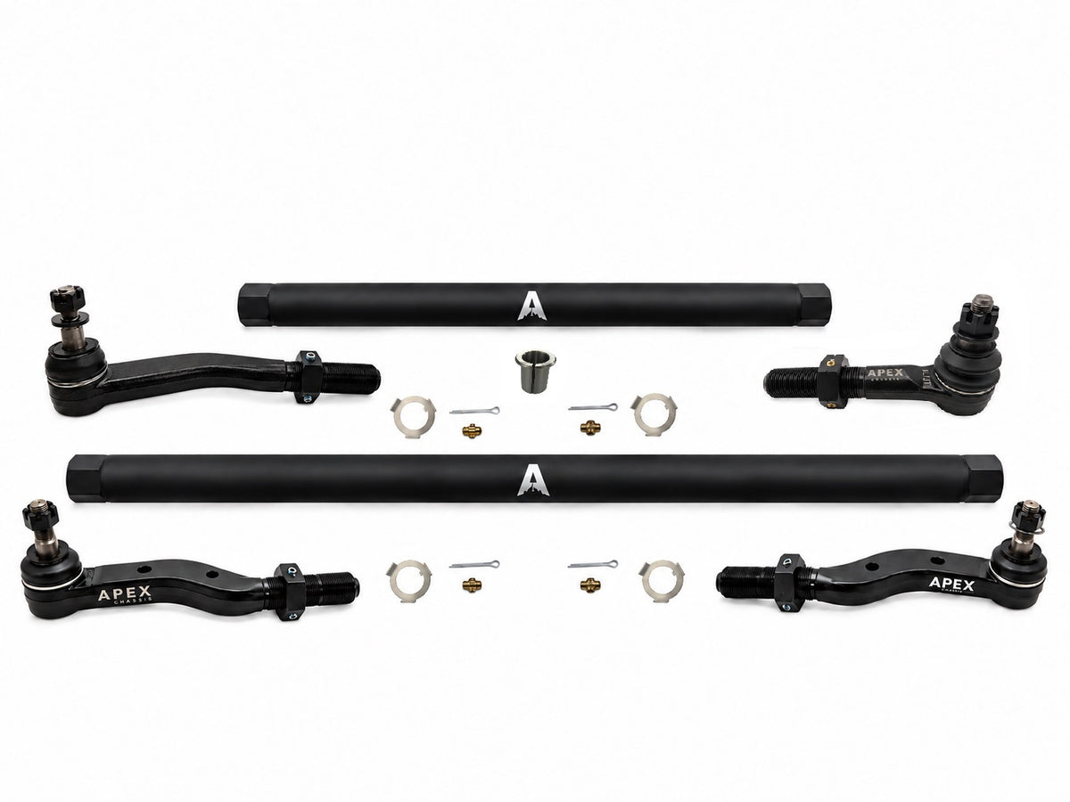 KIT120 - Jeep Wrangler JL & Gladiator JT - 2.5 Ton ProLock Tie Rod & Drag Link Assembly - Blk Aluminum