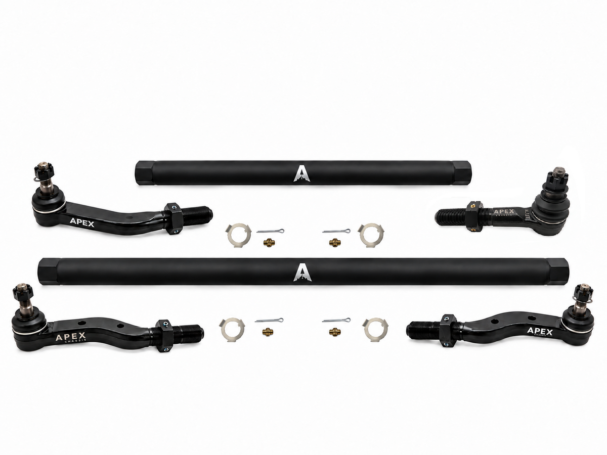KIT120 - Jeep Wrangler JL & Gladiator JT - 2.5 Ton ProLock Tie Rod & Drag Link Assembly - Blk Aluminum