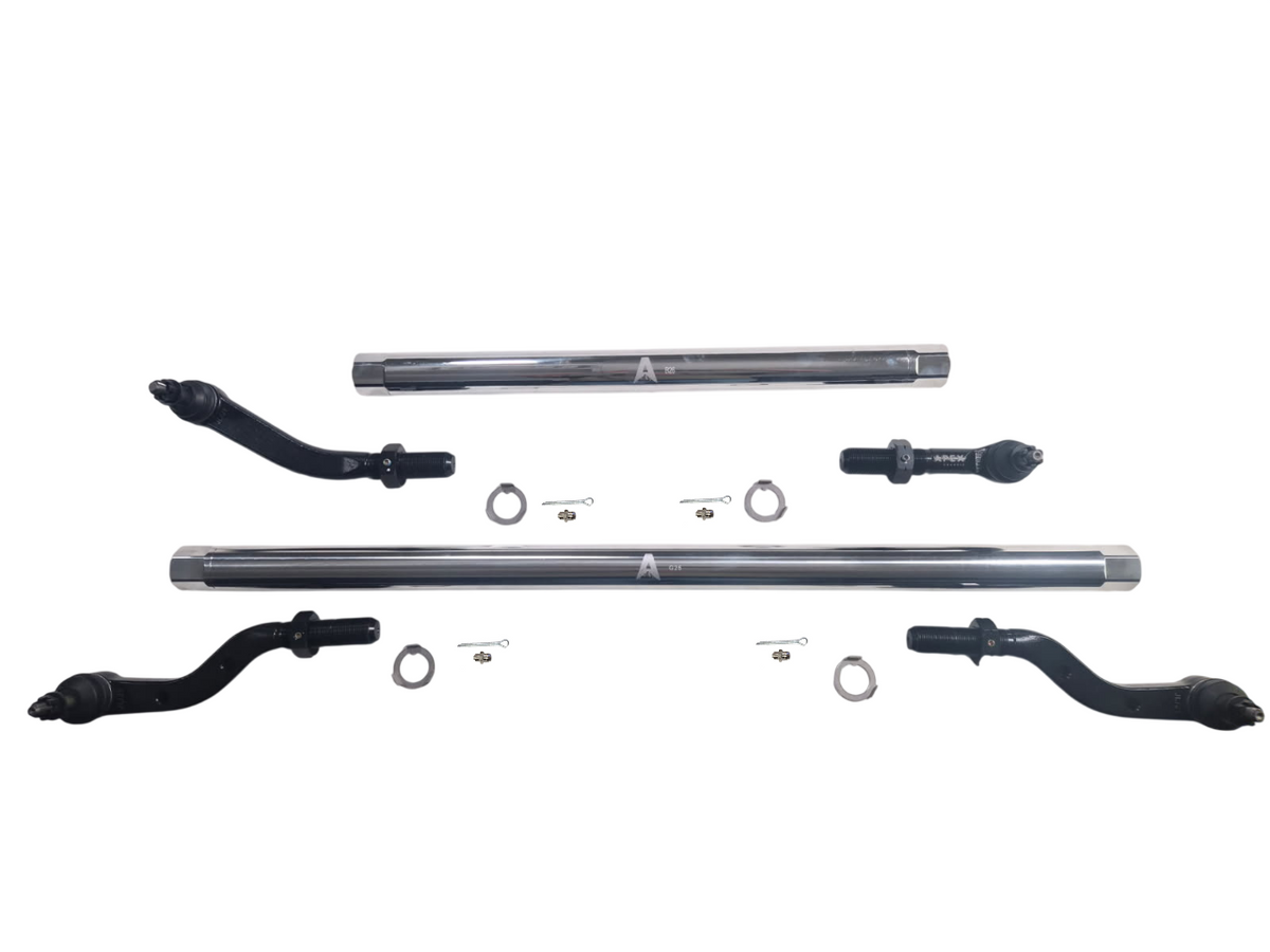 KIT601 - Jeep JK - FOR AXLE UPGRADE OPTIONS ONLY  - 2.5 Ton Tie Rod & Drag Link Assembly - Polished Aluminum