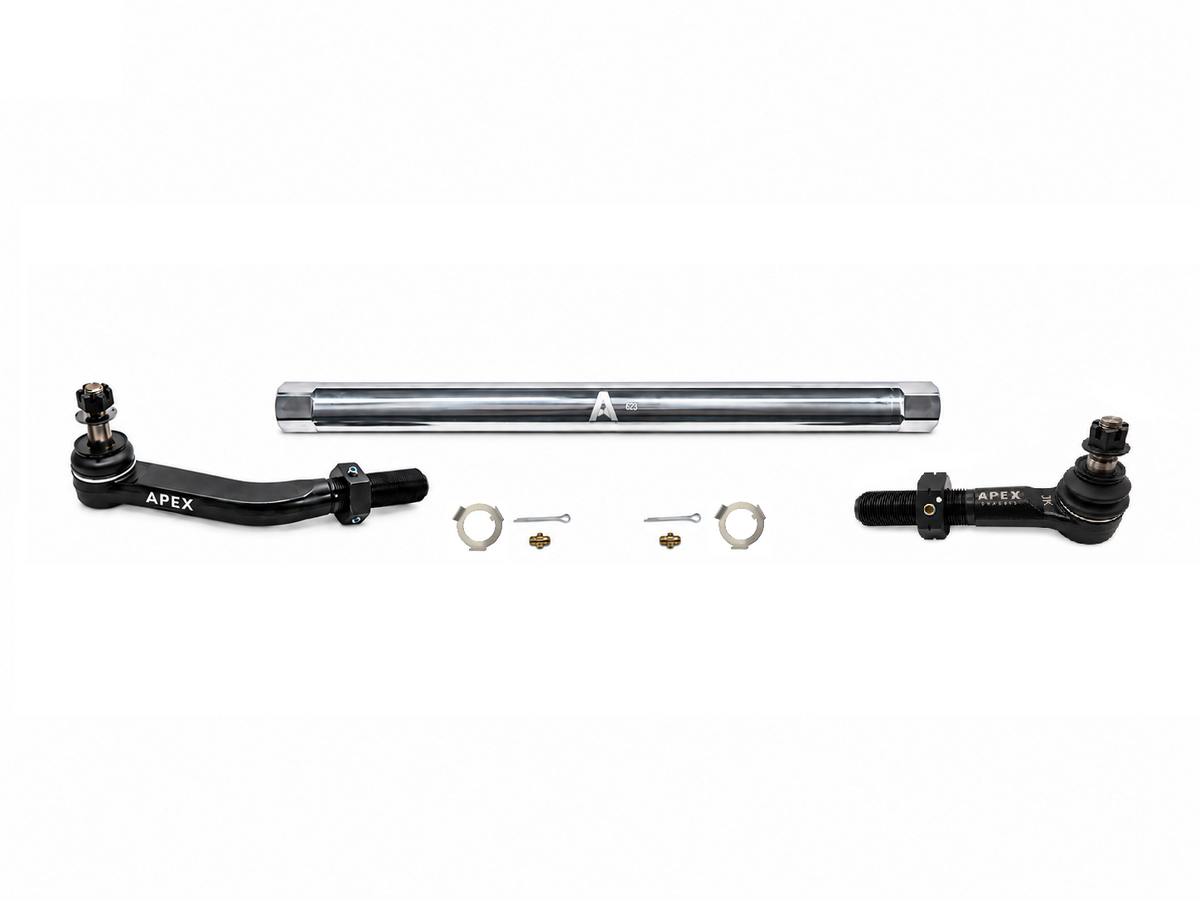 KIT142 - Jeep Wrangler JK 2.5Ton ProLock Drag Link Assembly - NoFlip - Polished Aluminum